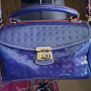 Arcadia Navy Blue Glossy Satchel
